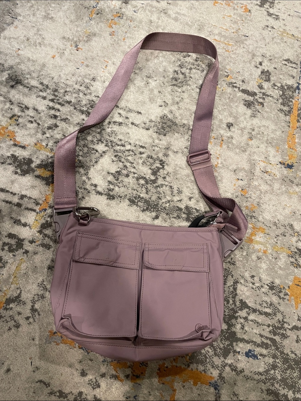 Athleta Mauve Crossbody Bag with Front Flap Pockets
